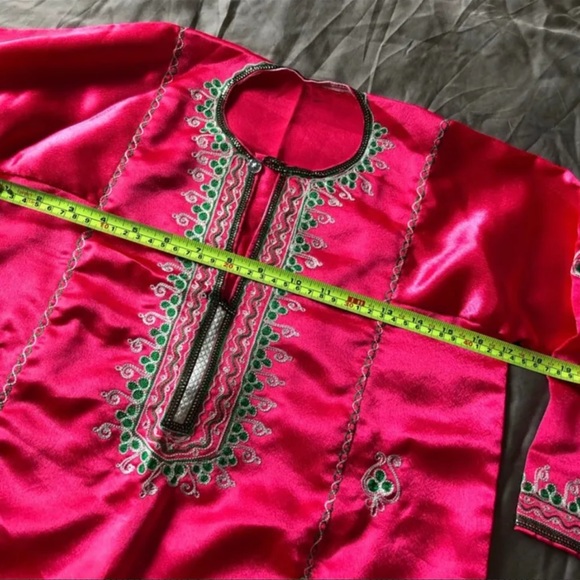 🆕NEW| Girls Fuchsia Satin Kurtas Suit - Picture 7 of 10